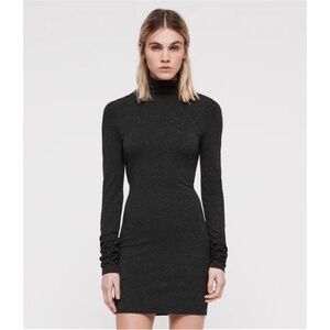 ALL SAINTS Esme Shimmer Turtleneck Dress - L